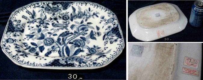 30 BANDEJA CERAMICA CHINA FLORES PAJAROS